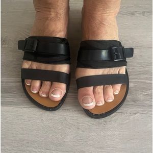 rag & bone black leather  sandals